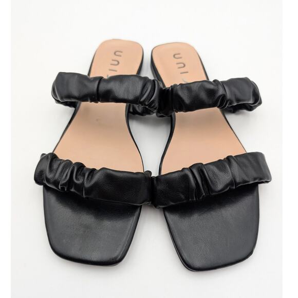 Unisa Unseista Scrunchie Double Strap Slide Sandal Women's Black Size US8 EU38.5 - Picture 2 of 12